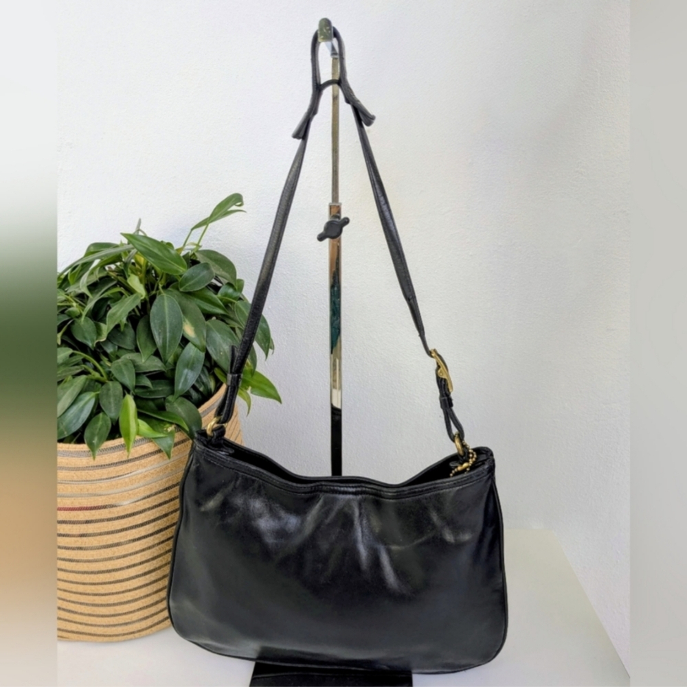 ๐ Coach Ashton Girlie Black Leather Shoulder Bag Vintage Vtg Nappa Hobo - Picture 9 of 10